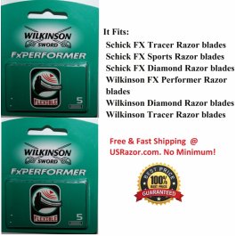 10 FX PERFORMER BLADES CARTRIDGES REFILLS USE SCHICK TRACER DIAMOND SPORTS RAZOR 