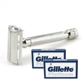 10 Gillette Double Edge Platinum Blade butterfly Metal Safety New 