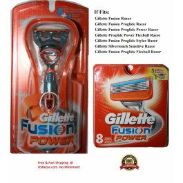 9 GILLETTE FUSION Power Razor Blades Refill Cartridges 