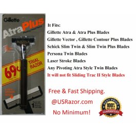 1 Gillette Atra Plus Razor Cartridges Shaver Vintage Pivoting Head Refill Handle  